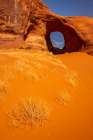USA-Arizona-Monument Valley Navajo Tribal Park Ear of the Wind arch in rock Art Print